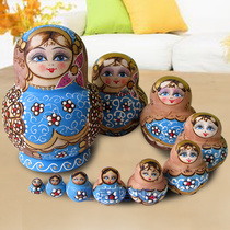 Yakrous hand painted business gift birthday gift basswood brand Russian set doll 10 layer 1079
