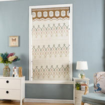 South Spring Roman curtain roller curtain curtain blackout living room bedroom study lifting partition door and window color cloud grid-embroidery
