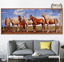 Mongolian pure wool encrypted thickened living room bookroom decoration solid pattern tapestry tapestry tapestry (prairie six Jun)