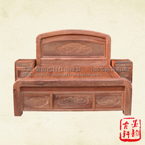 Ming and Qing classical big bed mahogany bed Burmese rosewood double bed big fruit red sandalwood 18 meters big bed lotus big bed