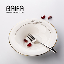 Creative Phnom Penh bone china household ceramics vegetable and fruit salad plate European-style deep plate soup plate Western-style plate salad bowl