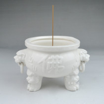 Dehua white porcelain triangle incense burner incense burner incense burner for Buddha incense seat incense burner Ceramic incense stick incense plate incense stick stove