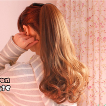 Wig Pear Flower Curly Ponytail Fake Ponytail Lady Wig Big Wavy Long Curly Hair Tied Ponytail Wig
