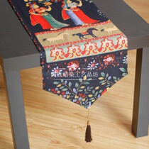 Thai restaurant Ethnic style table flag bed flag tea table cotton linen arts and crafts tea flag household meal flag bed flag