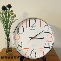 Japan RHYTHM Li Sheng wall clock Living room bedroom office modern simple ultra-quiet CMG486