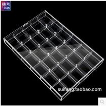 High-grade transparent acrylic lattice storage plate loose jewelry accessories Buddha beads hand string chain text play display box