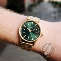 United States Nixon Sentry ss Nouveau Riche gold green simple men and women watch A4501919