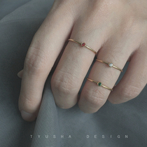 TYUSHA hand wash does not fade the United States imported 14K gold zircon ring female girl heart simple tail ring ring