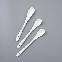  Bone china long handle spoon Ceramic cup spoon Stirring coffee spoon Spoon seasoning spoon Honey spoon Pure white mixing stick