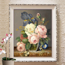 New 5d Diamond painting full of diamond embroidered Porch restaurant sticking cross stitch peony vase living room bedroom masonry painting