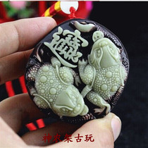 Purple robe Jade Golden Chan hand play pieces to recruit wealth evil evil fortune fortune treasure gold toad hand piece Shennongjia antique