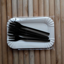 Disposable birthday cake 1 knife 5-10 fork plate set combination 21 customers with 5 plate fork shovel spoon tableware