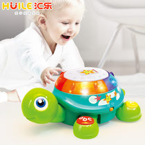  Huile toys 678 Qizhi crawling turtle toys Electric toys Hand drum childrens toys 1-3 years old crawling toys