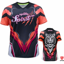 2018 New South Korea UPTON badminton suit mens and womens sportswear cartoon tiger head quick-drying short-sleeved T-shirt