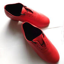New big red ladys male Latin dance shoes flat with national standard non-leather ballroom girls young children adults