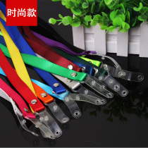 Factory wholesale high-grade work permit card cover leather strip buckle buckle rope sling student card printing logo