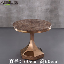 Promotional European living room small coffee table Telephone rack Stainless steel rack Round marble sofa edge corner Balcony corner