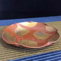 Japan Tamagawa Hall hand nail pattern gilt gold tree leaf pattern petal shaped Japanese fruit Ware non Japanese cup holder