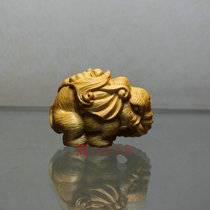 Fuxiang boxwood elephant Wen play handlewood animal mahogany carving auspicious image