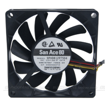 Brand new original shan yang Sanyo 8CM 8cm PWM temperature Double Ball fan 9PH0812P7S04