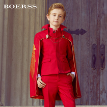 BOERSS childrens dress set magic cloak embroidery light luxury boy suit catwalk studio performance suit