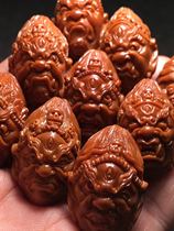 Nuclear carving fan famous Han Zhongjuns works do not move Ming Wang boutique old oil core carving pure hand-made olive nuclear carving