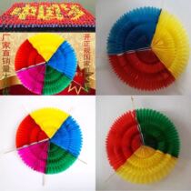 High-quality hand-turned flower color fan Large dance student props Fan Games opening ceremony props hand-turned flower