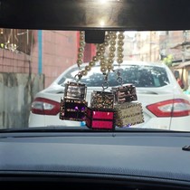 Car perfume pendant rhinestone car perfume bottle hanging Creative Car pendant