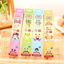 Children gift cartoon animal 12 set writing pencil cute HB hexagonal pencil with rubber head
