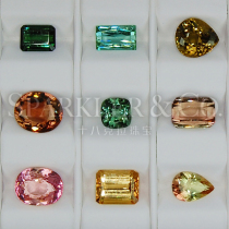 1-5 carat natural color two-color tourmaline bare stone Mozambique inlaid custom ring pendant