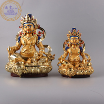 Resin Tibetan Buddha statue handmade gold-plated tantric Buddha statue ornaments 20cm Zambala yellow God of wealth