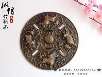 Red Son Indigo Pure Copper Cover Plate (Bamboo Bird Cage Boutique High Drum Lion Embroidered Ball Pure Copper Cover Plate Bird Cage Coping)