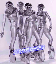 New Bar DJ Performance Ds Party Silver Sci-fi Styling Gig Costume