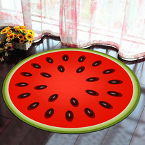 Home Round Rug Fresh Cute Watermelon Pattern Decorative Soft