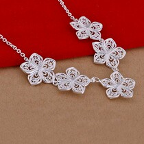 Graduation gift 925 silver beautiful hollow stunning necklace Sterling silver set chain fashion Ruili jewelry for women