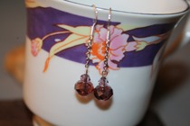 925 Silver Hook Multi-Rib Cut Face Purple Tea Crystal Long Earrings Earrings Price s4