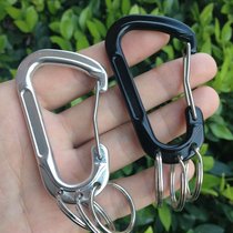 Outdoor aluminum alloy key buckle D type with 3 ring hook hooks Quick hanging buckle key ring Mountaineering buckle key quick hang