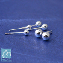 Silver time S925 sterling silver earrings mini glossy ball studs bean Joker fashion personality men and women earrings