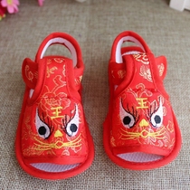 Baby tiger head toddler shoes Baby non-slip soft soled shoes Chinese style mens and womens childrens single shoes sandals cotton shoes spring and autumn and summer