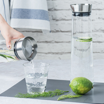 Large capacity cold water pot Household large creative heat-resistant high temperature explosion-proof Japanese glass juice cold water cup set