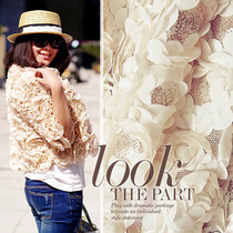 Yuanyue chiffon flower lace fabric Fish Beauty 3D three-dimensional flower fabric sequin embroidery lace