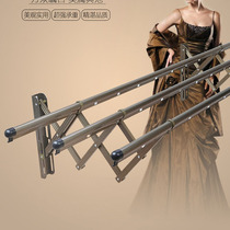 Champagne color 3 meters outdoor push-pull folding all aluminum alloy drying rack Drying rack Hanging rack Balcony telescopic