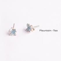 Chinese designer Shanliu 丨 Original handmade custom 丨 925 sterling silver burning enamel Zen butterfly love flower earrings