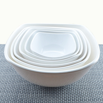 Yangge small food bowl imitation porcelain tableware White Noodle Bowl creative soup bowl wonton bowl hotel rice bowl big bowl melamine bowl