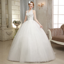 2020 new wedding dress flower wedding dress flower wedding Korean princess skirt dress slim neck plus size Palace wedding dress