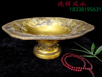 Extra-large pure copper fruit plate goblet for Dish Home Buddhist supplies Buddhist Temple appliances Feng Shui bronze ware