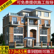 Villa design new rural building drawings three-story and half villa design drawings self-built houses full of renderings
