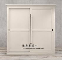 Export American French country sliding door wardrobe European retro two door wardrobe classic solid wood sliding door wardrobe