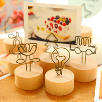 Creative retro zakka pastoral wood wrought iron note clip Note clip Cute message clip Photo clip Label clip