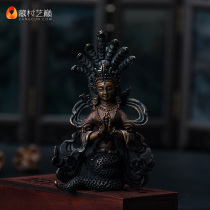 (Tibetan village) Nepal imports handmade pure copper Mizon with a female bodhisattva five serpent female Buddha statue